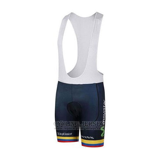 2018 Cycling Jersey Movistar Champion Colombia Short Sleeve and Bib Short